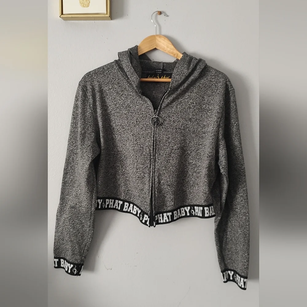 Jacket Hoodie Baby Phat Crop Girls Size 3X Hoodie Good Condition Gray Zipper
